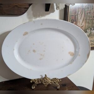 Antique Thomas Furnival & Sons Ironstone Large Platter 1800s Farmhouse Decor